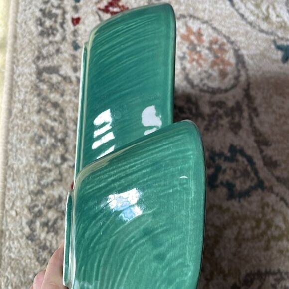 Treasure Craft Made in USA Cactus Shaped Green Ceramic Dish/Planter - Picture 5 of 13